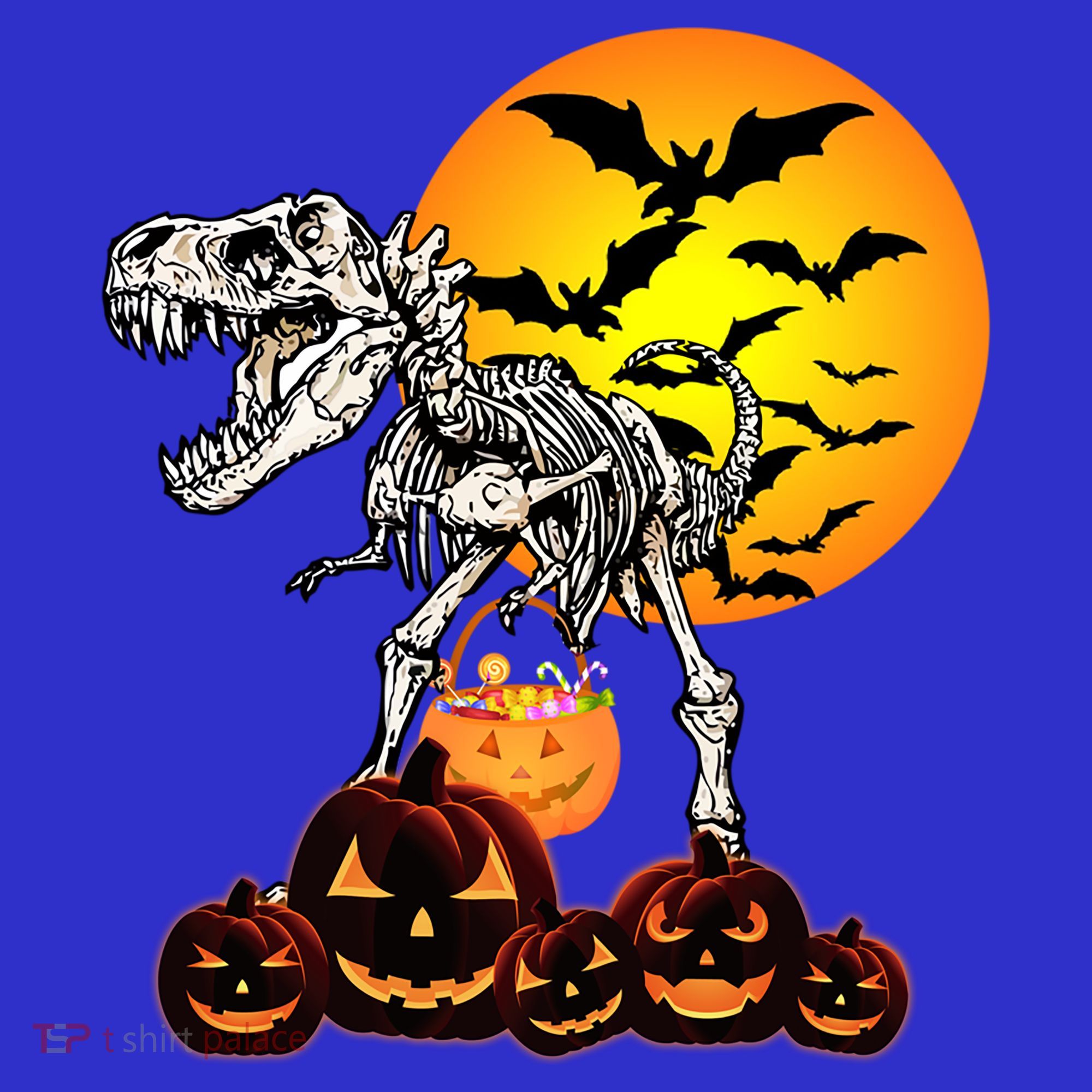 T Rex Dinosaur Skeleton Scary Halloween Pumpkin Gift Baby Bodysuit