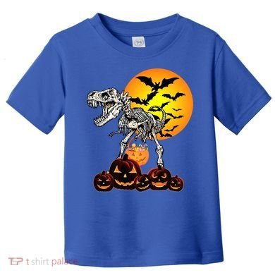 T Rex Dinosaur Skeleton Scary Halloween Pumpkin Gift Toddler T-Shirt
