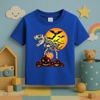 T Rex Dinosaur Skeleton Scary Halloween Pumpkin Gift Toddler T-Shirt thumb 3