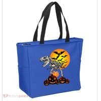 T Rex Dinosaur Skeleton Scary Halloween Pumpkin Gift Tote Bag thumb 2