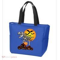 T Rex Dinosaur Skeleton Scary Halloween Pumpkin Gift Tote Bag thumb 3