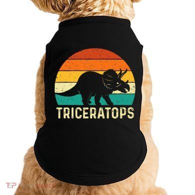 Triceratops Retro Dinosaur Lover Paleontologist Doggie Tank