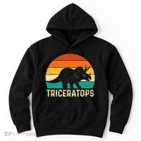 Triceratops Retro Dinosaur Lover Paleontologist Hoodie thumb 0