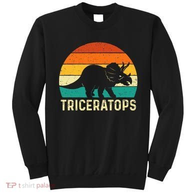 Triceratops Retro Dinosaur Lover Paleontologist Sweatshirt
