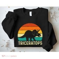 Triceratops Retro Dinosaur Lover Paleontologist Sweatshirt thumb 2