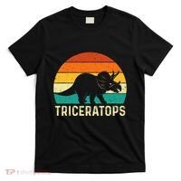 Triceratops Retro Dinosaur Lover Paleontologist T-Shirt thumb 0