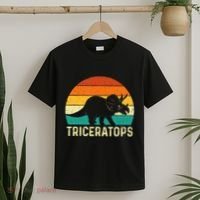 Triceratops Retro Dinosaur Lover Paleontologist T-Shirt thumb 2