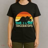 Triceratops Retro Dinosaur Lover Paleontologist T-Shirt thumb 4