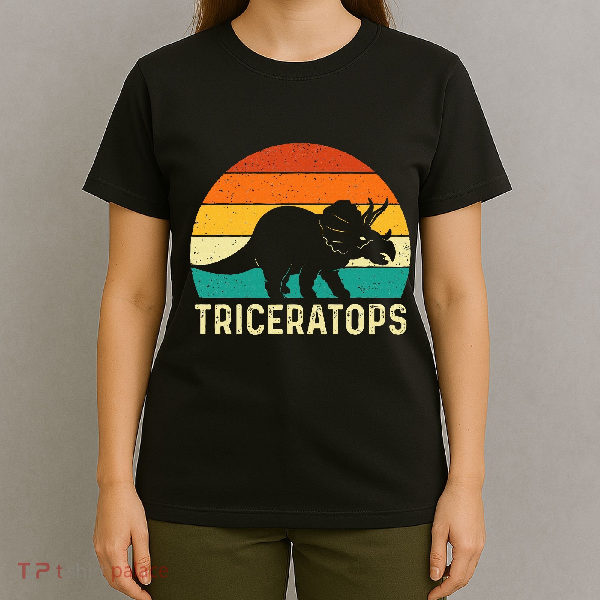 Triceratops Retro Dinosaur Lover Paleontologist T-Shirt