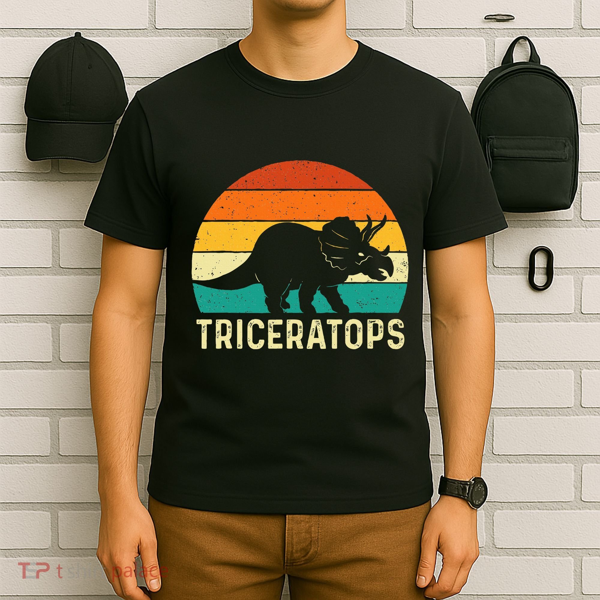 Triceratops Retro Dinosaur Lover Paleontologist T-Shirt