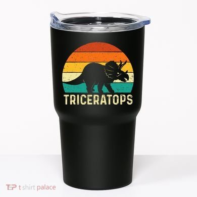 Triceratops Retro Dinosaur Lover Paleontologist Tumbler