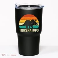 Triceratops Retro Dinosaur Lover Paleontologist Tumbler thumb 0