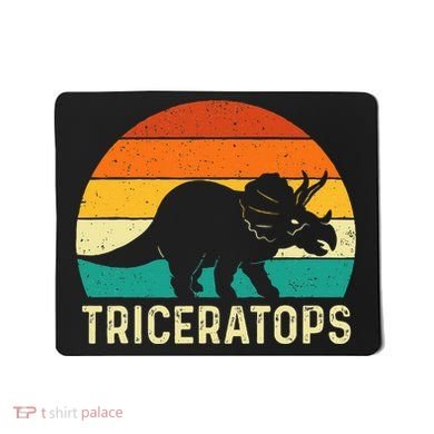Triceratops Retro Dinosaur Lover Paleontologist Mousepad
