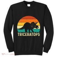 Triceratops Retro Dinosaur Lover Paleontologist Tall Sweatshirt thumb 0