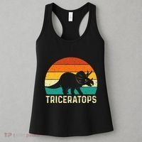 Triceratops Retro Dinosaur Lover Paleontologist Women's Tank Top thumb 3