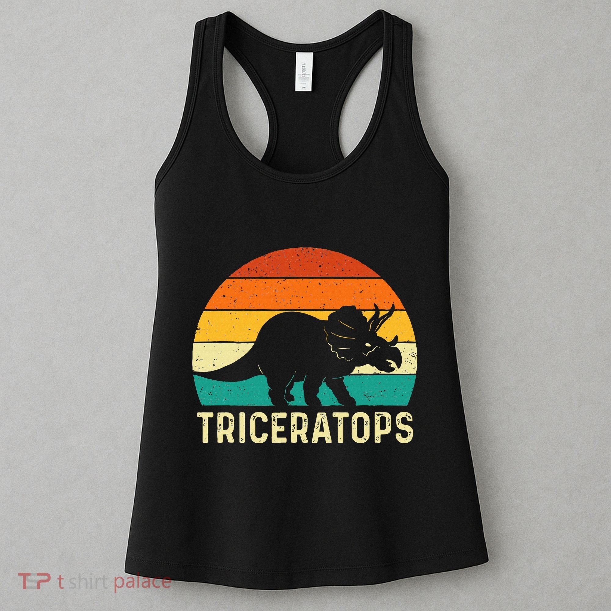 Triceratops Retro Dinosaur Lover Paleontologist Women's Tank Top