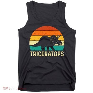 Triceratops Retro Dinosaur Lover Paleontologist Tank Top