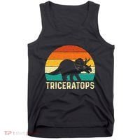 Triceratops Retro Dinosaur Lover Paleontologist Tank Top thumb 0