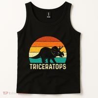 Triceratops Retro Dinosaur Lover Paleontologist Tank Top thumb 2