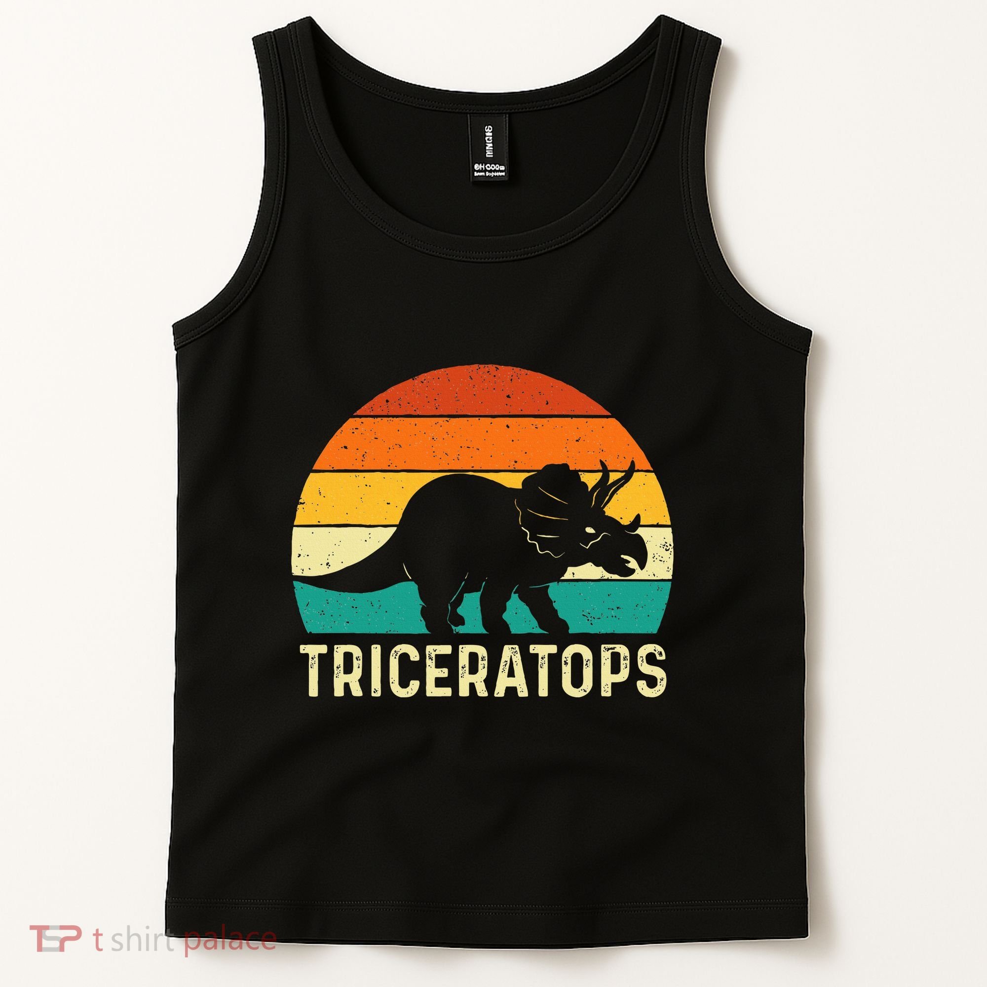 Triceratops Retro Dinosaur Lover Paleontologist Tank Top