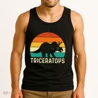 Triceratops Retro Dinosaur Lover Paleontologist Tank Top thumb 3