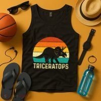 Triceratops Retro Dinosaur Lover Paleontologist Tank Top thumb 4