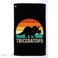 Triceratops Retro Dinosaur Lover Paleontologist Golf Towel thumb 0