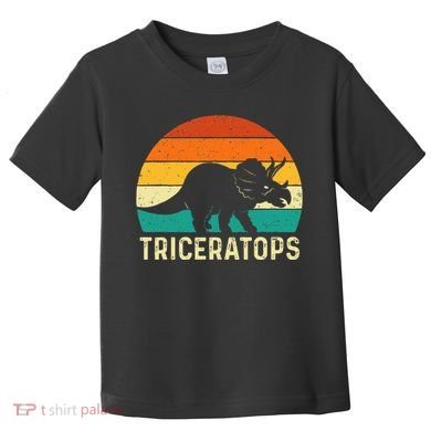 Triceratops Retro Dinosaur Lover Paleontologist Toddler T-Shirt