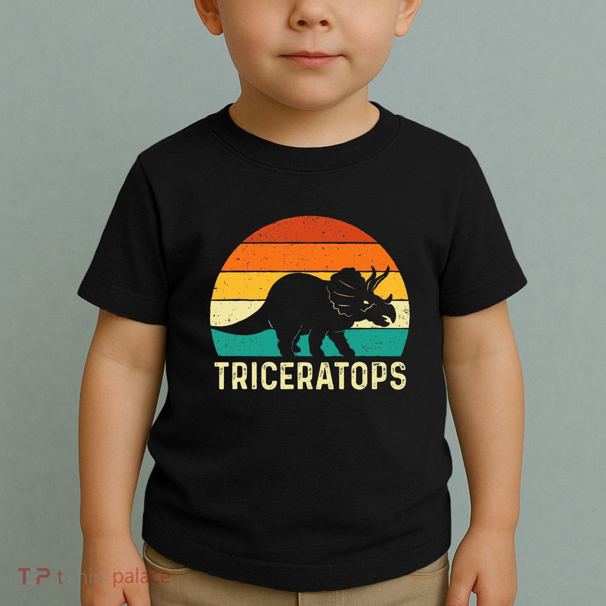 Triceratops Retro Dinosaur Lover Paleontologist Toddler T-Shirt