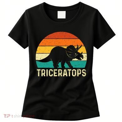 Triceratops Retro Dinosaur Lover Paleontologist Women's T-Shirt