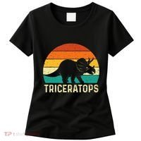Triceratops Retro Dinosaur Lover Paleontologist Women's T-Shirt thumb 0