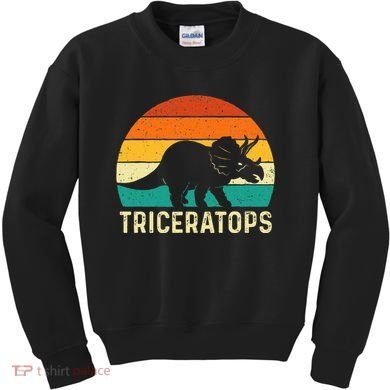 Triceratops Retro Dinosaur Lover Paleontologist Kids Sweatshirt