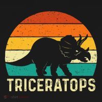 Triceratops Retro Dinosaur Lover Paleontologist Kids Long Sleeve Shirt thumb 2
