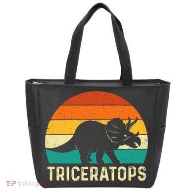 Triceratops Retro Dinosaur Lover Paleontologist Tote Bag