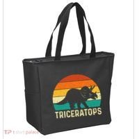 Triceratops Retro Dinosaur Lover Paleontologist Tote Bag thumb 2