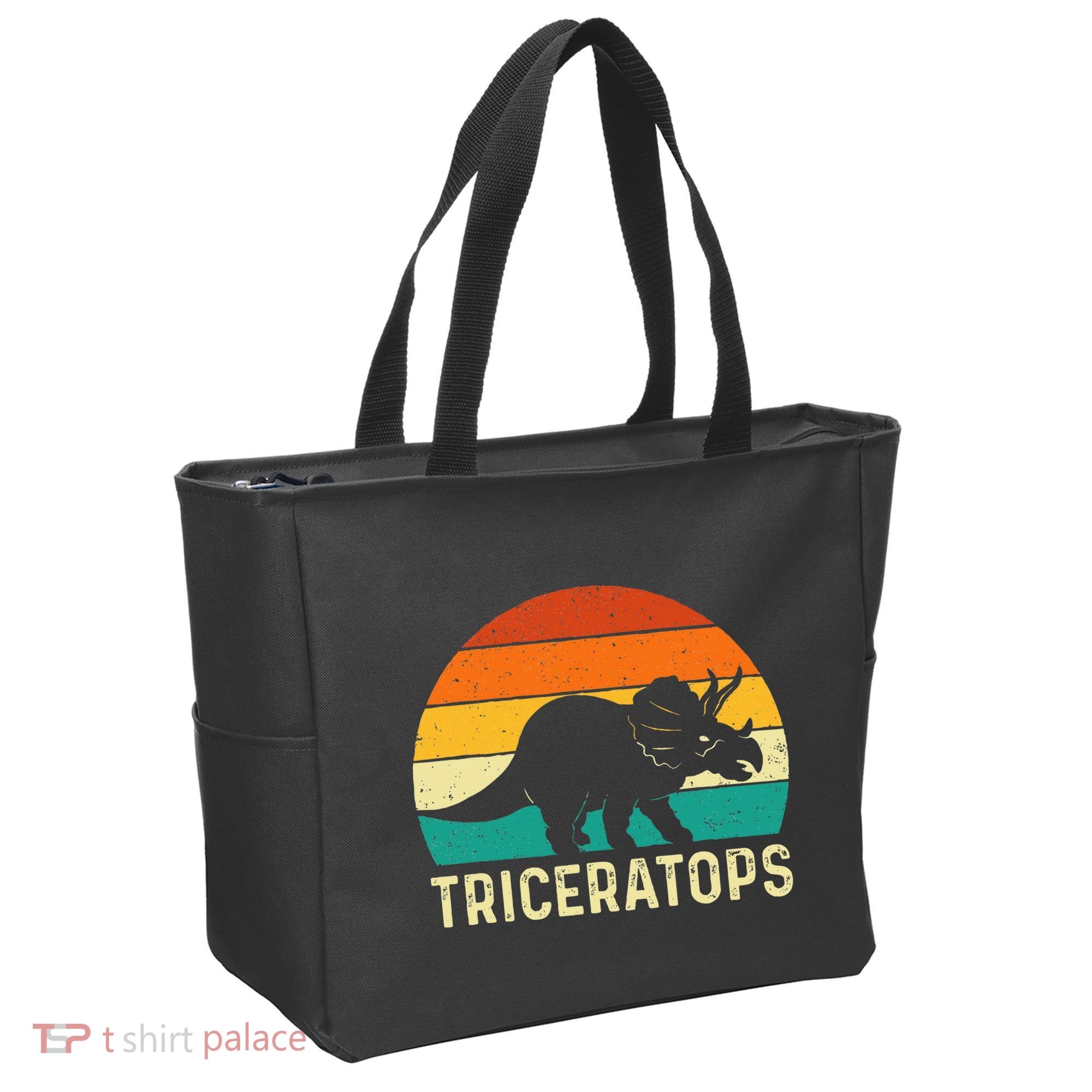 Triceratops Retro Dinosaur Lover Paleontologist Tote Bag