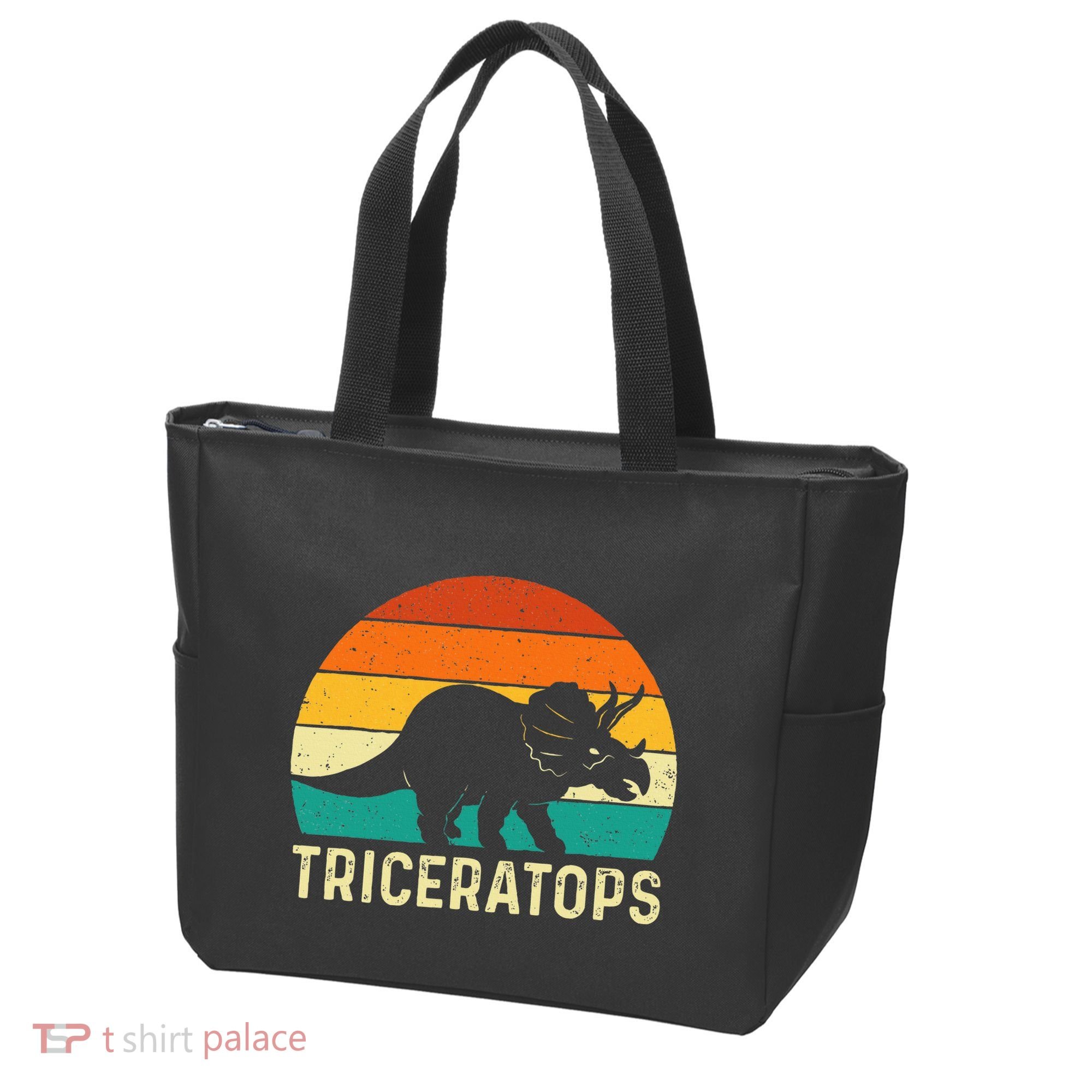 Triceratops Retro Dinosaur Lover Paleontologist Tote Bag