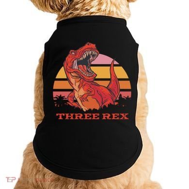Three Rex Dinosaur Birthday Doggie Tank