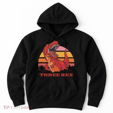 Three Rex Dinosaur Birthday Hoodie