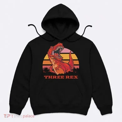 Three Rex Dinosaur Birthday Hoodie
