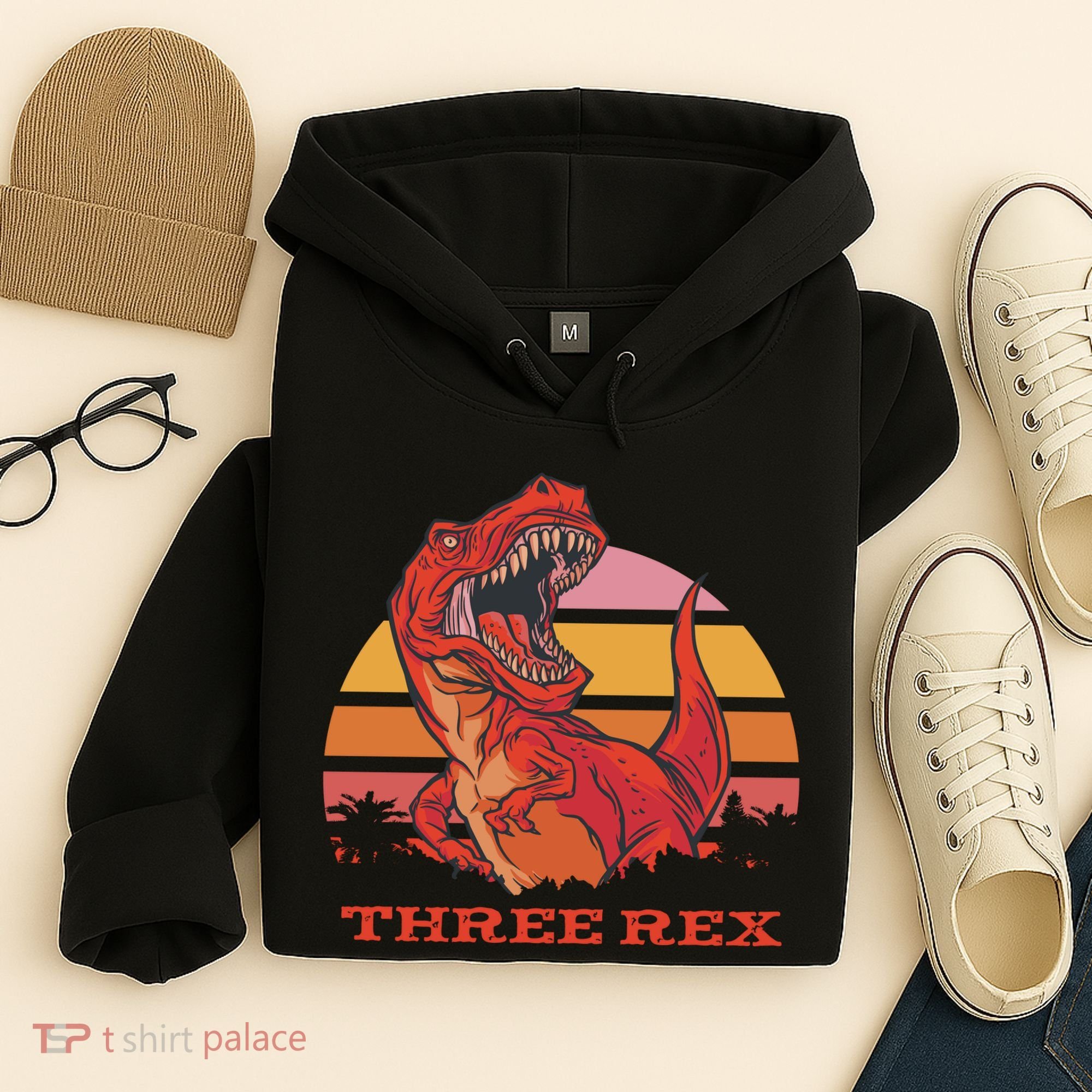 Three Rex Dinosaur Birthday Hoodie