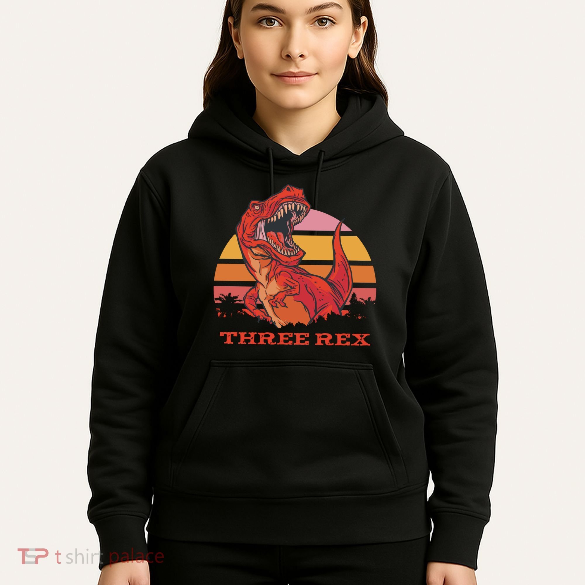 Three Rex Dinosaur Birthday Hoodie
