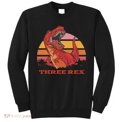 Three Rex Dinosaur Birthday Sweatshirt