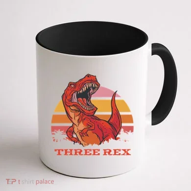 Three Rex Dinosaur Birthday Coffee Mug back