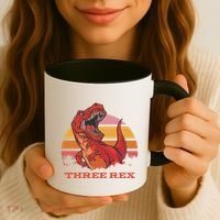 Three Rex Dinosaur Birthday Coffee Mug thumb 3