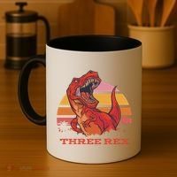 Three Rex Dinosaur Birthday Coffee Mug thumb 4