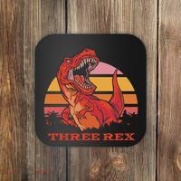 Three Rex Dinosaur Birthday Coaster thumb 0