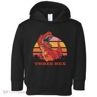 Three Rex Dinosaur Birthday Toddler Hoodie thumb 0