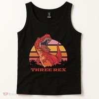 Three Rex Dinosaur Birthday Tank Top thumb 2