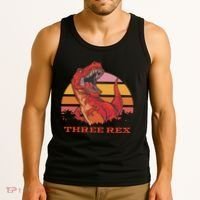 Three Rex Dinosaur Birthday Tank Top thumb 3